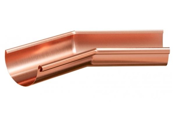 Водосток Aquasistem, система 125x90 - Угол желоба внутренний медный 135° купить в Нарткале