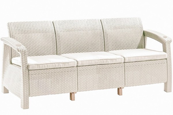 Трёхместный диван  Yalta Sofa 3 Seat белый купить в Нарткале