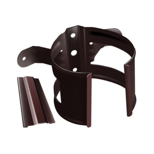 Водосток Grand Line 125x90 – Хомут трубы (на дерево) RAL 8017 купить в Нарткале