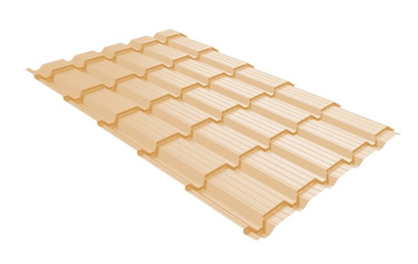 Металлочерепица GL квадро профи 0,45 PE RAL 1014 слоновая кость купить в Нарткале