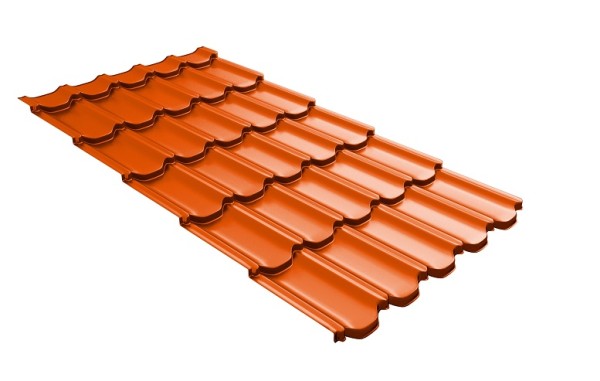 Металлочерепица квинта плюс с 3D резом 0,45 PE RAL 2004 оранжевый купить в Нарткале