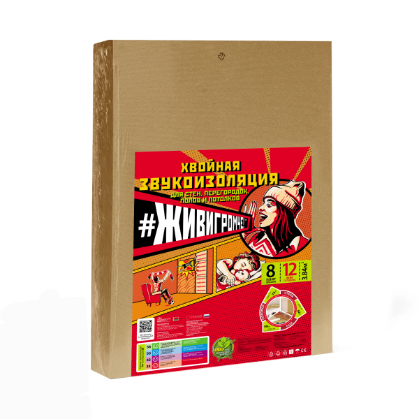 Хвойная звукоизоляция под гипсокартон #ЖИВИГРОМЧЕ! 800х600х12 мм (3,84м2) купить в Нарткале