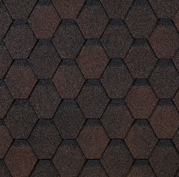 Гибкая черепица EURASIA Docke, Коллекция ШЕСТИГРАННИК Коричневый купить в Нарткале