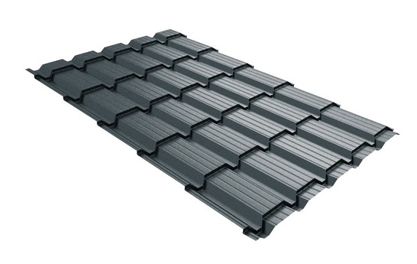 Металлочерепица GL квадро профи 0,45 Drap RAL 7016 антрацитово-серый купить в Нарткале