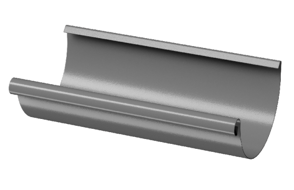 Желоб полукруглый D125 3 м Döcke STAL PREMIUM Графит, (RAL 7024) купить в Нарткале