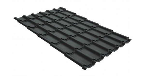 Металлочерепица классик GL 0,5 GreenCoat Pural Matt RR 23 темно-серый (RAL 7024 мокрый асфальт) купить в Нарткале