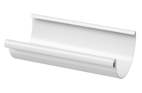 Желоб полукруглый D125 3 м Döcke STAL PREMIUM Пломбир, (RAL 9010) купить в Нарткале