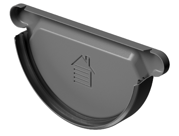 Заглушка желоба D125 Döcke STAL PREMIUM Графит, (RAL 7024) купить в Нарткале