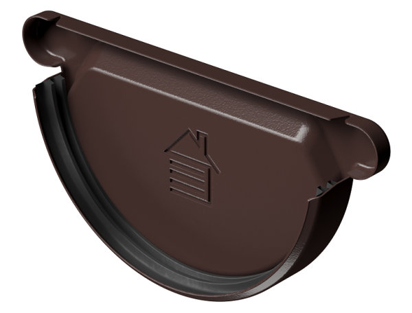 Заглушка желоба D125 Döcke STAL PREMIUM Шоколад, (RAL 8019) купить в Нарткале