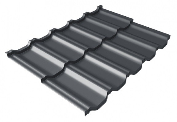 Металлочерепица модульная Квинта Uno Grand Line c 3D резом 0,5 Satin Мatt RAL 7024 мокрый асфальт купить в Нарткале