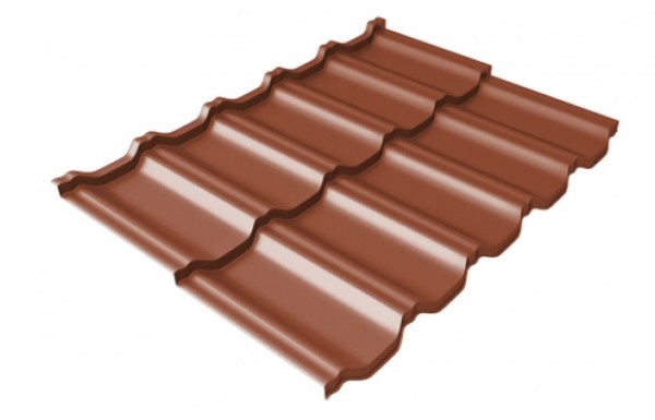 Металлочерепица модульная Квинта Uno Grand Line c 3D резом 0,45 PE RAL 8004 терракота купить в Нарткале
