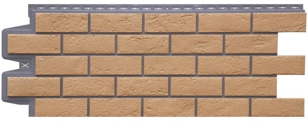 Фасадная панель Grand Line Состаренный кирпич Элит солома, ШОВ темно-бежевый купить в Нарткале