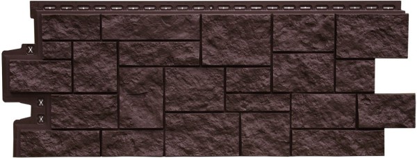 Фасадная панель Grand Line Дикий камень Стандарт Шоколадный (коричневый) купить в Нарткале
