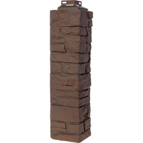 Цокольный сайдинг FineBer – Серия “Скала”, Угол наружный Желто-коричневый купить в Нарткале