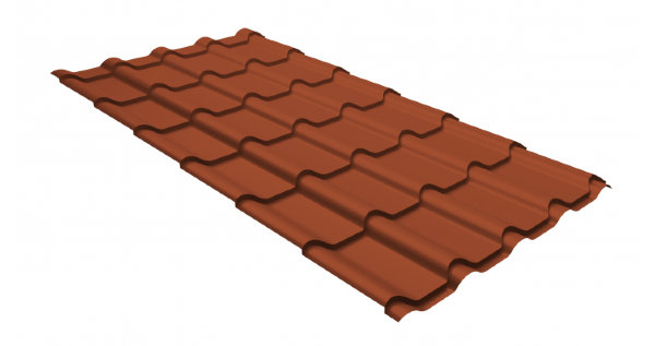 Металлочерепица камея GL 0,5 GreenCoat Pural Matt RR 750 кирпично-красный (RAL 8004 терракота) купить в Нарткале