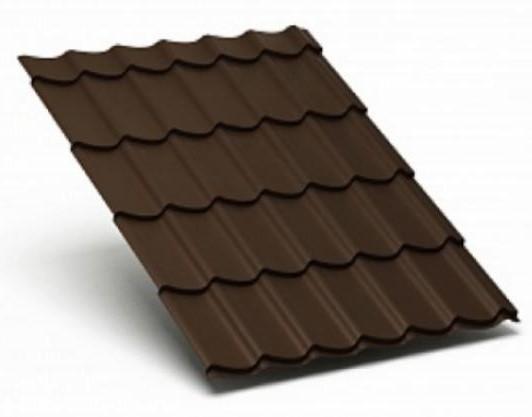 Металлочерепица Металл Профиль матовый полиэстр Valori 0,5 сталь RAL 8017 коричневый купить в Нарткале