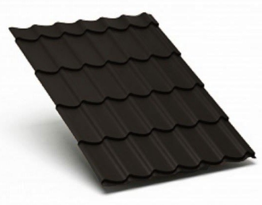Металлочерепица Металл Профиль матовый полиэстр Valori 0,5 сталь RR 32 темно-коричневый купить в Нарткале