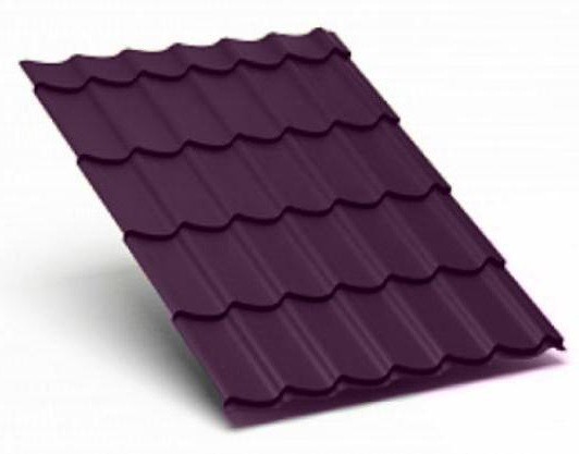 Металлочерепица Металл Профиль матовый полиэстр Valori 0,5 сталь RR 779 баклажан купить в Нарткале
