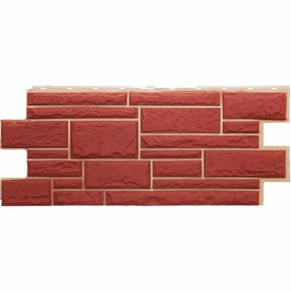 Фасадная панель Техоснастка, Камень Дикий, Красный купить в Нарткале