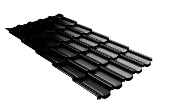 Металлочерепица квинта плюс с 3D резом 0,5 GreenСoat Pural Matt RR 33 черный (RAL 9005 черный) купить в Нарткале