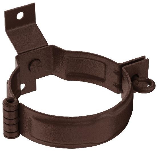 Водосток Aquasistem, Система 125x90 - Декоративный хомут трубы под дерево с комплектом крепления RAL 8017 Коричневый matt купить в Нарткале