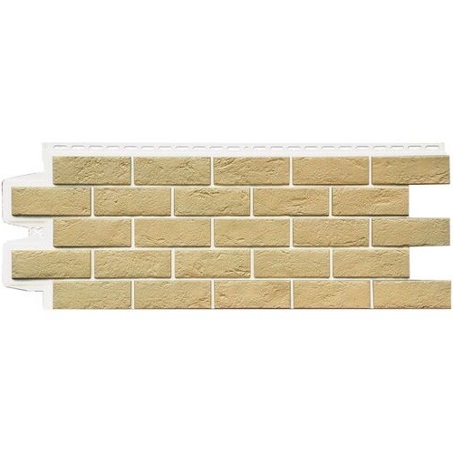 Фасадная панель Grand Line Состаренный кирпич Элит ваниль, ШОВ белый купить в Нарткале