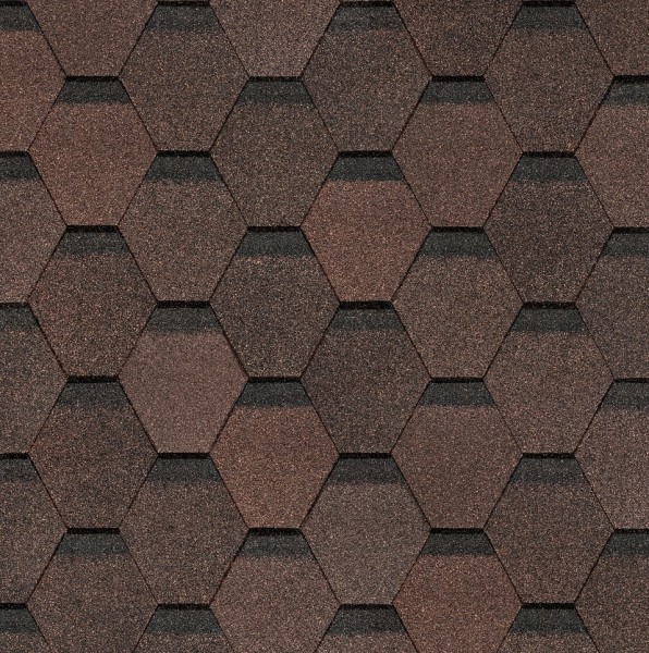 Гибкая черепица Docke, коллекция Шестигранник Коричневый купить в Нарткале