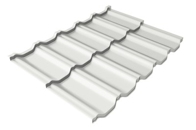 Металлочерепица модульная Квинта Uno Grand Line c 3D резом 0,5 Satin RAL 9003 сигнальный белый