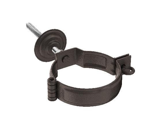 Водосток Aquasistem, Система 125x90 - Декоративный хомут трубы под метиз с комплектом крепления RR 32 Тёмно-коричневый matt купить в Нарткале