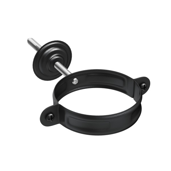 Водосток Aquasistem, система 125x90 - Комплект крепления трубы RAL 9005 Чёрный купить в Нарткале