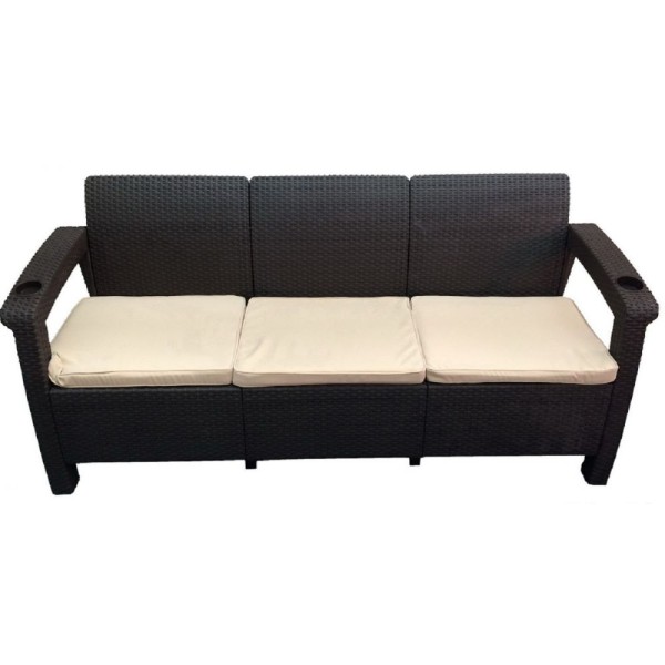 Трёхместный диван  Yalta Sofa 3 Seat венге купить в Нарткале