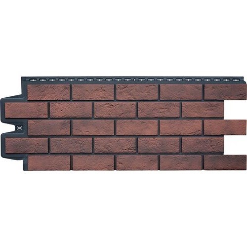 Фасадная панель Grand Line Состаренный кирпич Элит кофе (жжёный), ШОВ черный купить в Нарткале
