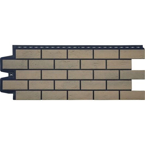 Фасадная панель Grand Line Состаренный кирпич Элит солома, ШОВ черный купить в Нарткале