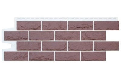 Фасадные панели Grand Line Колотый Камень Каштан, Шов белый