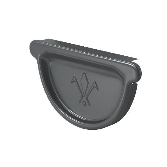 Водосток Aquasistem, система 125x90 -  Заглушка универсальная с резиновым уплотнителем RAL 7024 Тёмно-серый купить в Нарткале