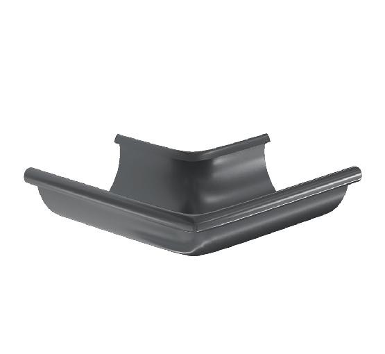 Водосток Aquasistem, система 125x90 -  Угол желоба, наружный 90° RAL 7024 Тёмно-серый купить в Нарткале