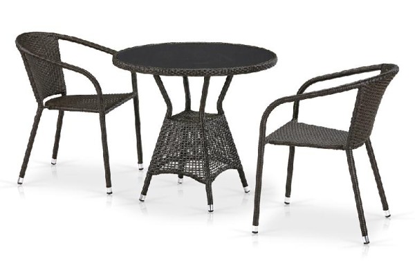 Комплект плетеной мебели AFINA из иск. ротанга T707ANS/Y137C-W53 Brown 2Pcs купить в Нарткале