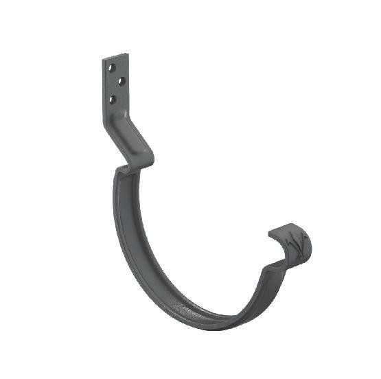 Водосток Aquasistem, система 125x90 - Крюк крепления желоба короткий RAL 7024 Тёмно-серый купить в Нарткале