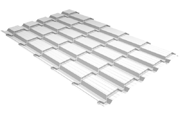 Металлочерепица GL квадро профи 0,5 Satin RAL 9003 сигнальный белый купить в Нарткале