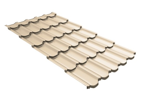Металлочерепица квинта плюс с 3D резом 0,5 Satin RAL 1015 светлая слоновая кость купить в Нарткале