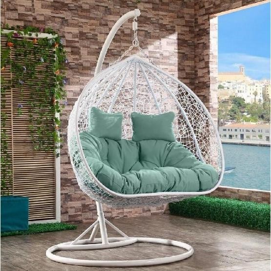 Кресло Подвесное из искусственного ротанга AFM-109A White/Green купить в Нарткале