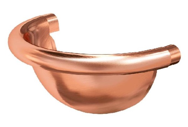 Водосток Aquasistem, система 150/100 - Заглушка желоба полукруглая медная купить в Нарткале