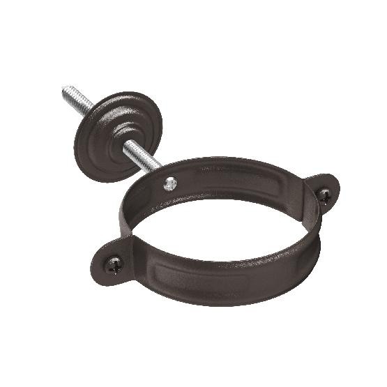 Водосток Aquasistem, Система 125x90 - Хомут для крепления трубы RR 32 Тёмно-коричневый matt купить в Нарткале
