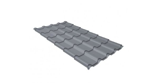 Металлочерепица камея 0,45 PE RAL 9006 бело-алюминиевый купить в Нарткале