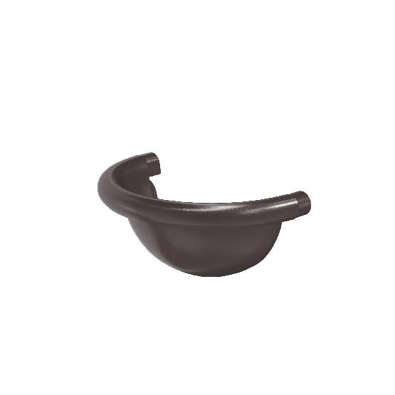 Водосток Aquasistem, система 125x90 - Заглушка желоба полукруглая RR 32 Тёмно-Коричневый купить в Нарткале