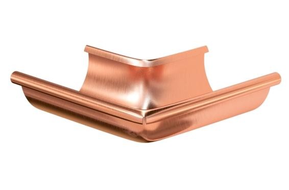 Водосток Aquasistem, система 150/100 - Угол желоба наружный медный 90° купить в Нарткале