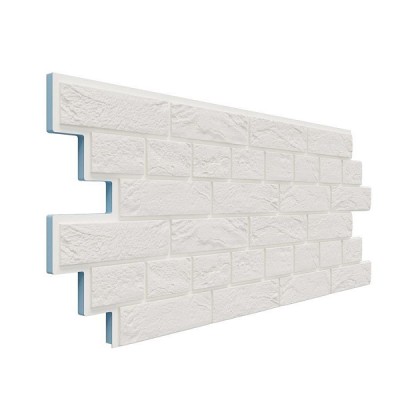 Фасадная термопанель Доломит Венецианский кирпич 20 мм Белоснежный